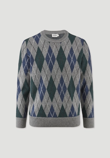 Argyle Strickpullover Regular aus Schurwolle und Bio-Baumwolle Argyle Strickpullover Regular aus Schurwolle und Bio-Baumwolle
