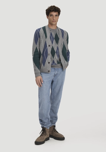 Argyle Strickpullover Regular aus Schurwolle und Bio-Baumwolle - 1