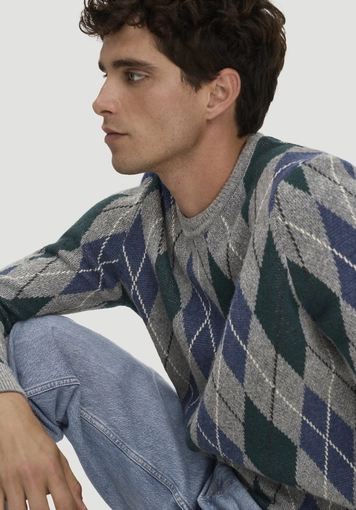 Argyle Strickpullover Regular aus Schurwolle und Bio-Baumwolle - 3