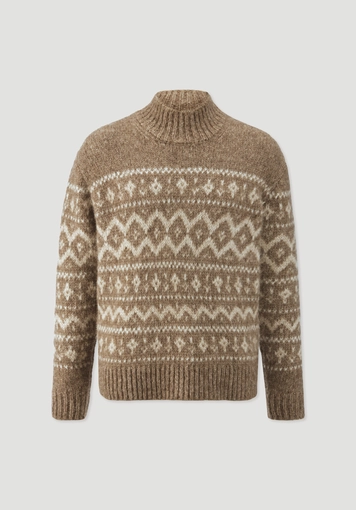 Strick Pullover Relaxed mit Rollkragen aus Alpaka und Bio-Baumwolle - 5