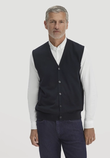 Regular knitted vest made from pure organic merino wool - 0