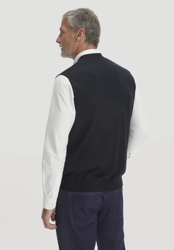 Regular knitted vest made from pure organic merino wool - 2
