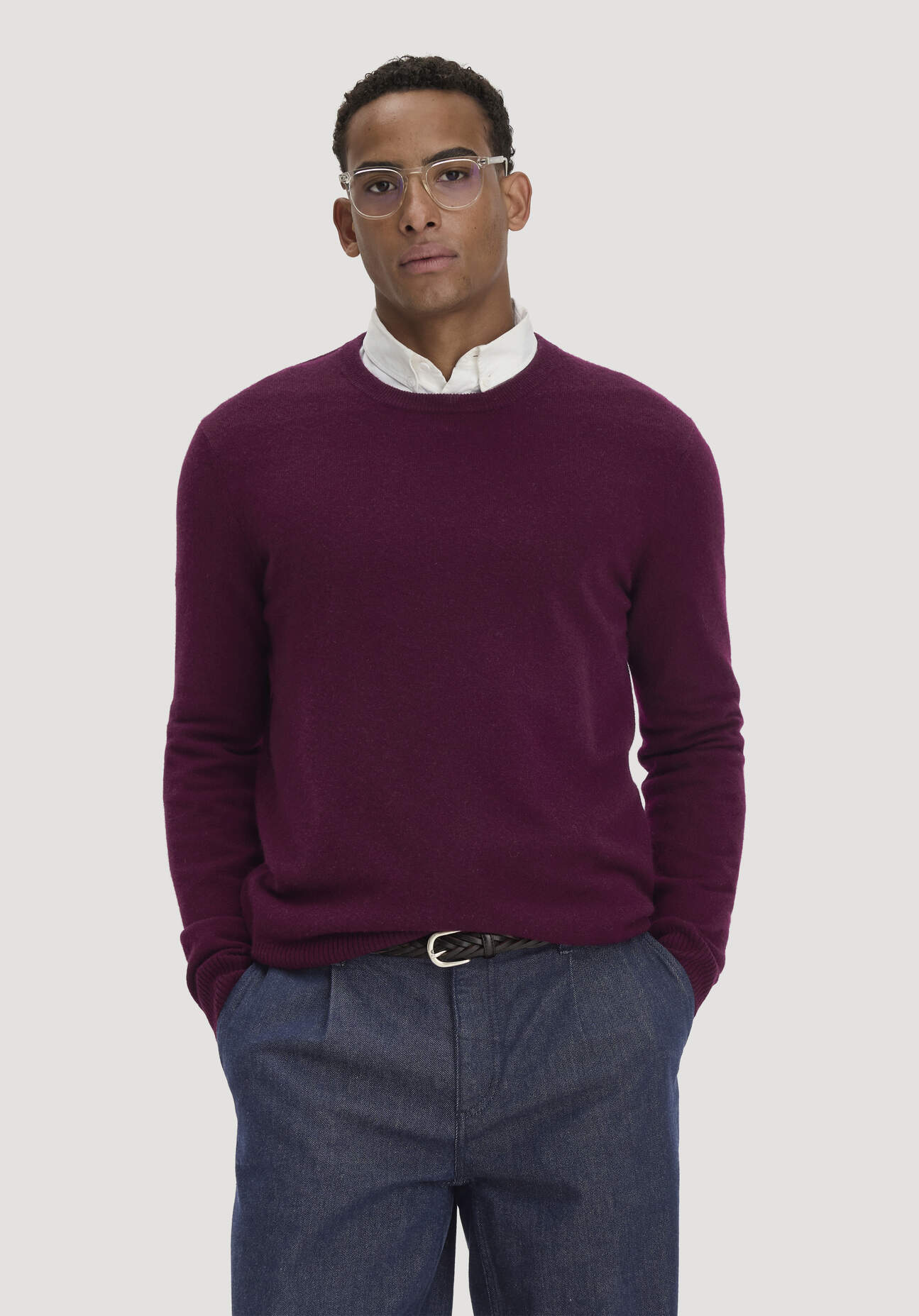hessnatur Herren Strickpullover Regular BETTER RECYCLING mit recyceltem Cashmere - rot GrösseXL