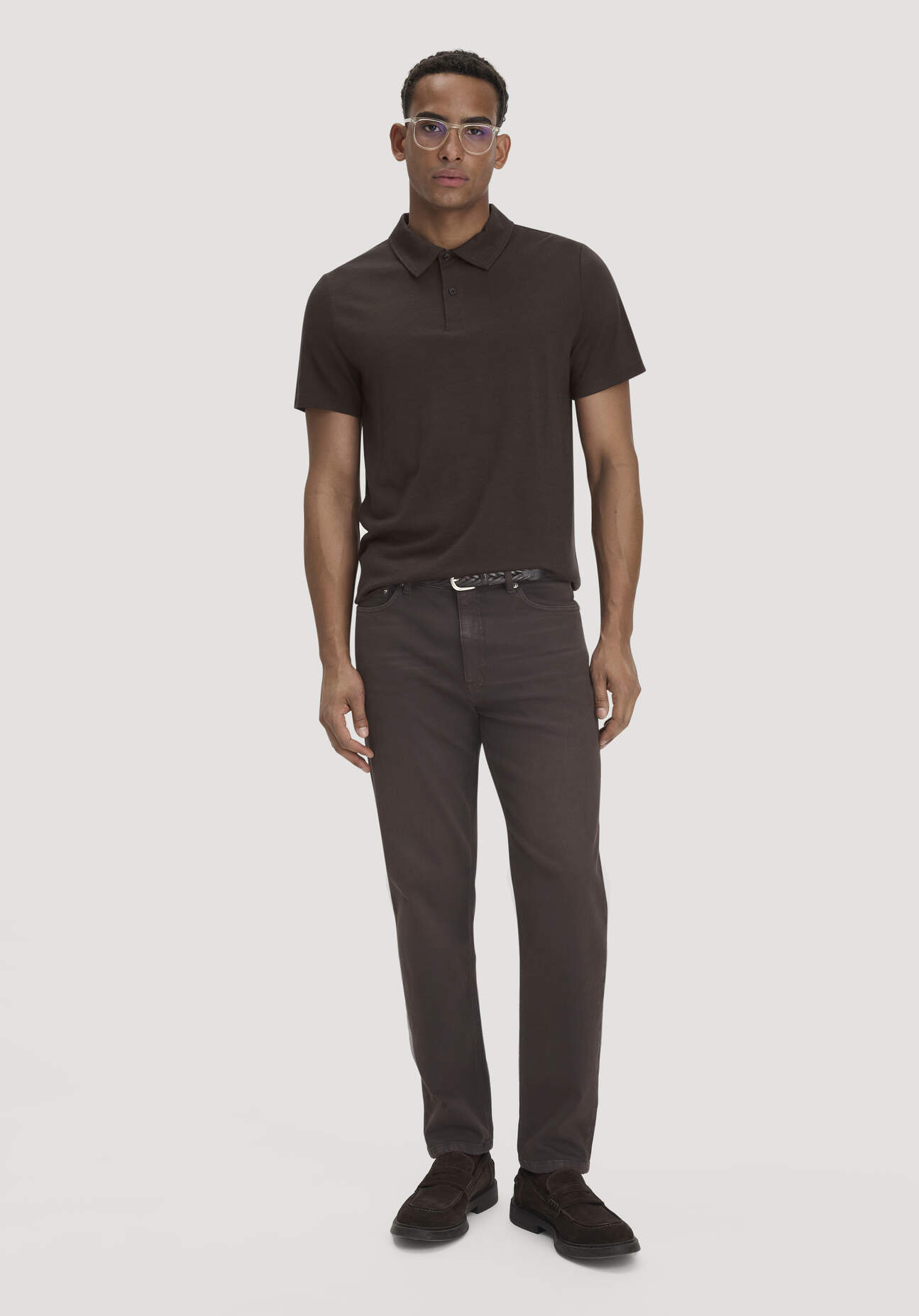 hessnatur Herren Jeans MADS Relaxed Tapered aus Bio-Denim mit Recycling-Baumwolle - braun Grösse34/30