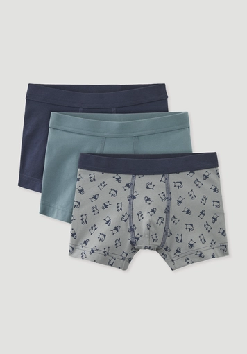 Boys' regular cut pants in a 3-pack made from organic cotton Boys' regular cut pants in a 3-pack made from organic cotton