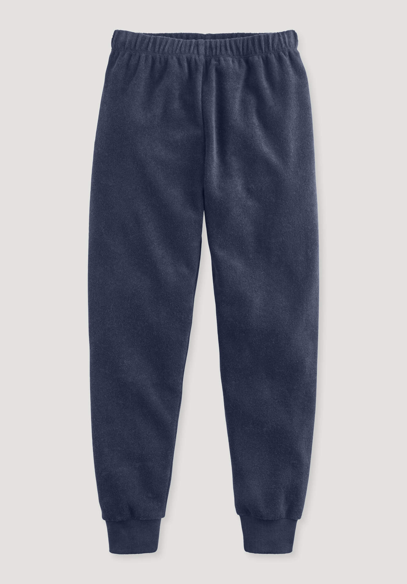 hessnatur Kinder Frottee Pyjama aus Bio-Baumwolle - blau Grösse134/140