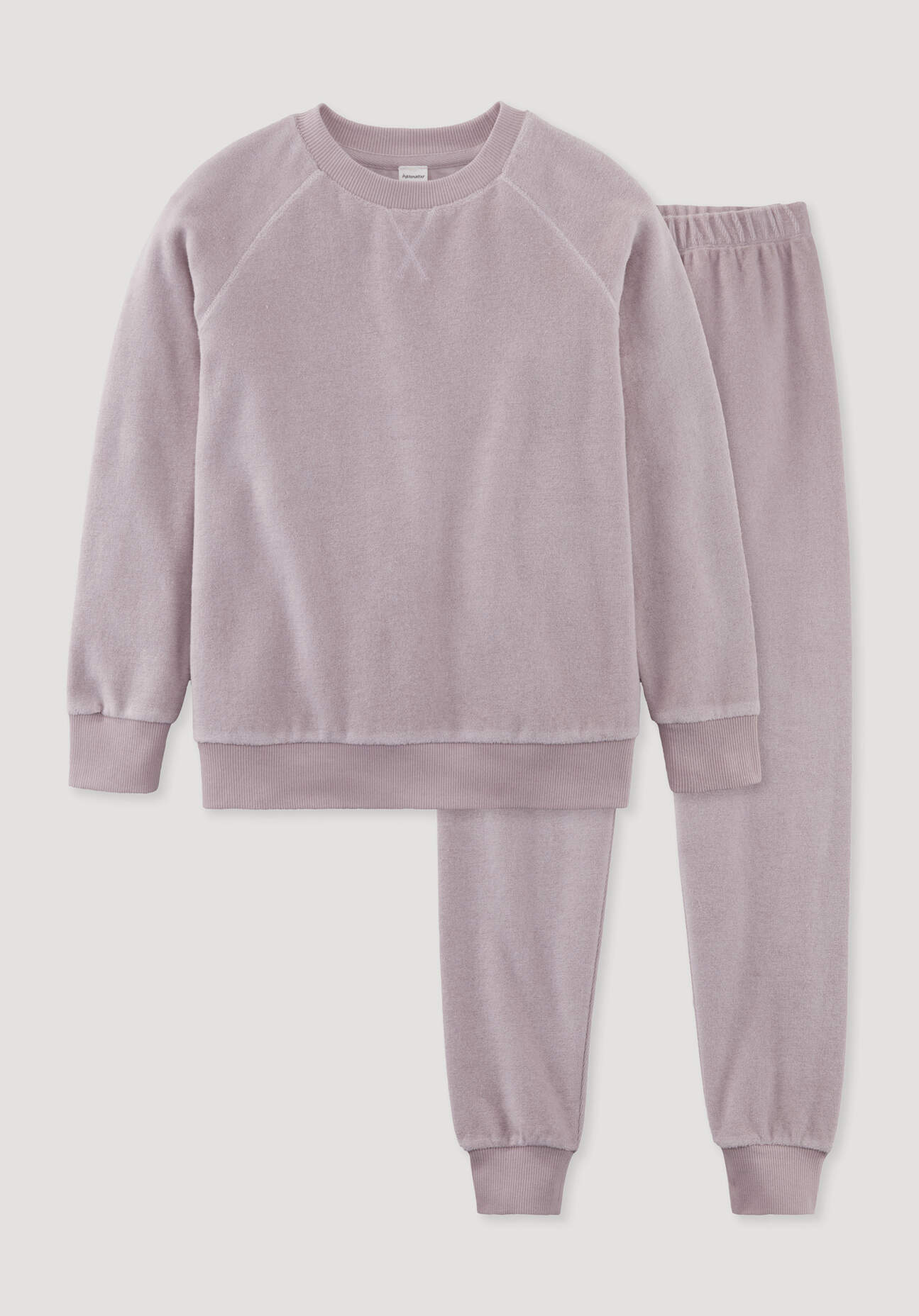 hessnatur Kinder Frottee Pyjama aus Bio-Baumwolle - rosa Grösse110/116