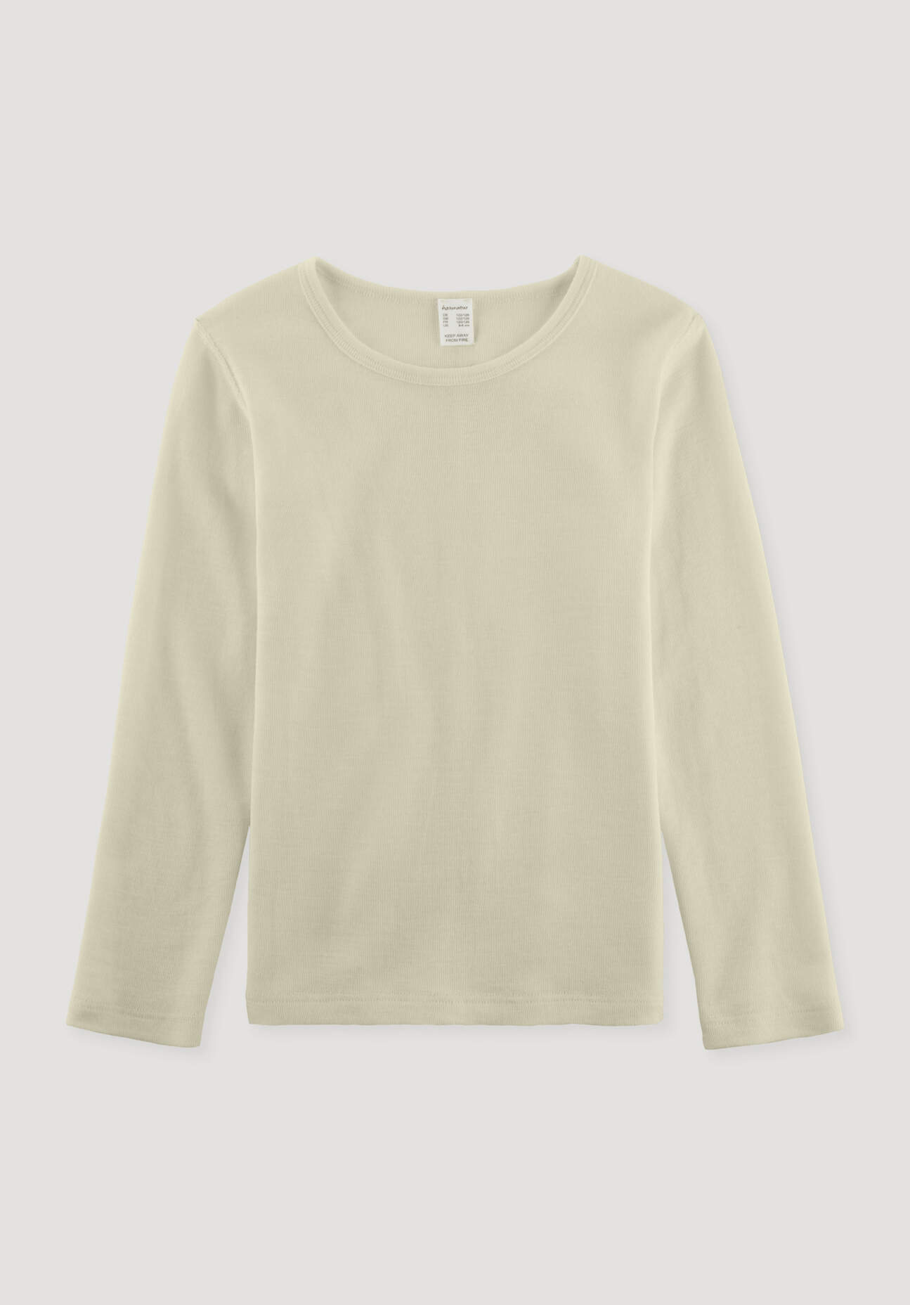 hessnatur Kinder Langarmshirt aus Bio-Merinowolle mit Seide - naturfarben Grösse98/104