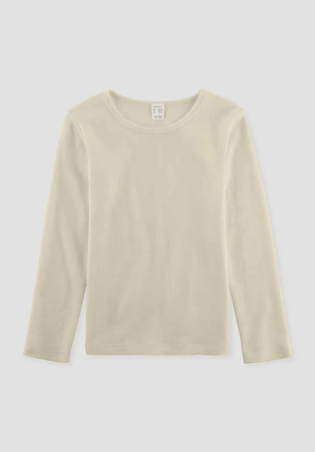 Long-sleeved shirt made from organic merino wool with silk