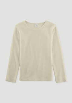 Langarmshirt aus Bio-Merinowolle mit Seide