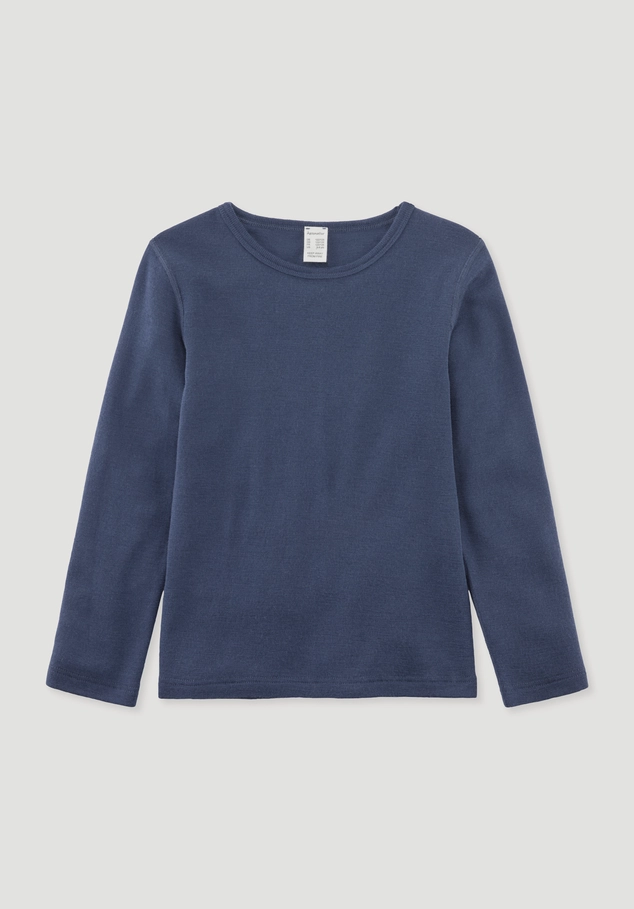 Long-sleeved shirt made from organic merino wool with silk