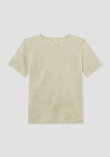 Kurzarmshirt aus Bio-Merinowolle mit Seide