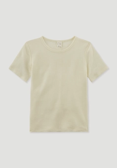 Short-sleeved shirt made from organic merino wool with silk
