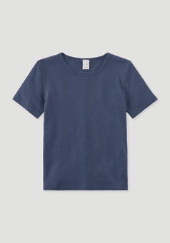 Short-sleeved shirt made from organic merino wool with silk