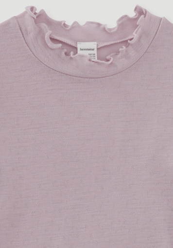 Pointelle Langarmshirt aus reiner Bio-Merinowolle - 1