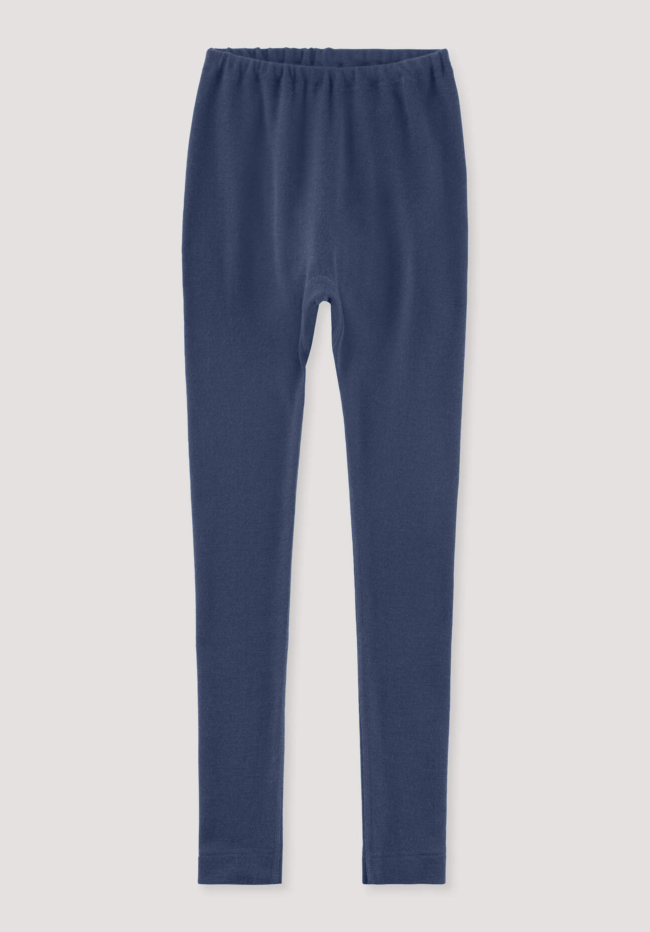 hessnatur Kinder Leggings aus Bio-Merinowolle mit Seide - blau Grösse158/164