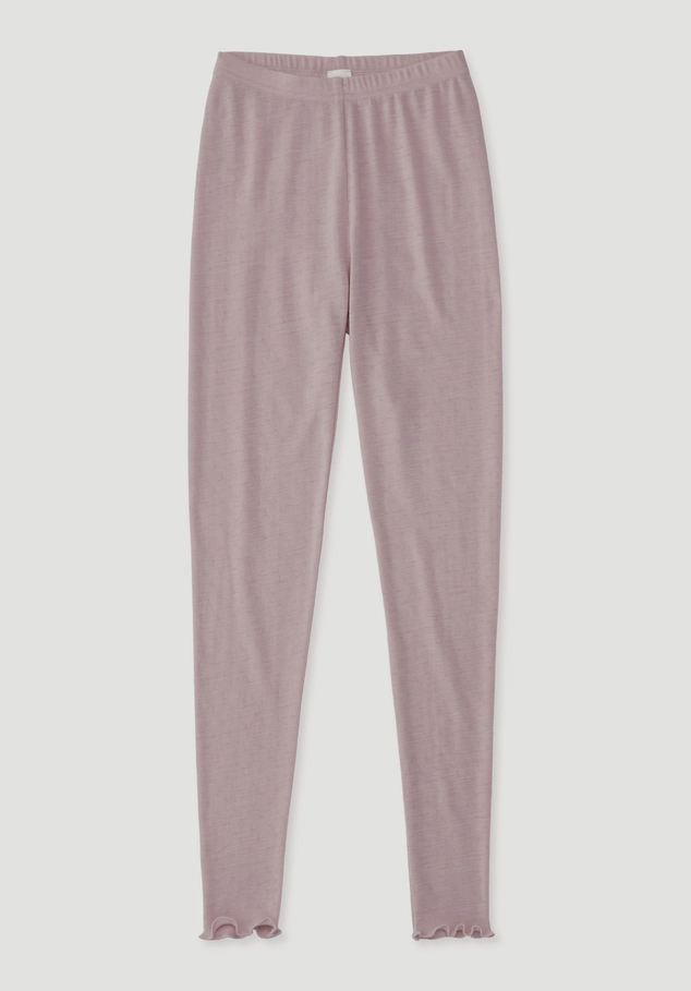 Leggings Pointelle aus reiner Bio-Merinowolle