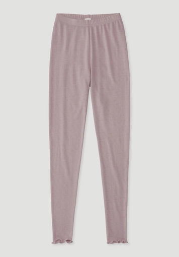 Pointelle leggings made from pure organic merino wool