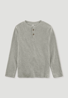 Henley Shirt Relaxed aus Bio-Baumwoll-Rippe