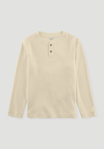 Henley Shirt Relaxed aus Bio-Baumwoll-Rippe