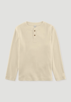 Henley Shirt Relaxed aus Bio-Baumwoll-Rippe
