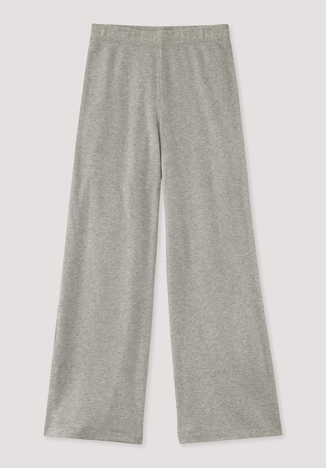 hessnatur Kinder Rib Hose Relaxed aus Bio Baumwolle - grau Grösse110/116