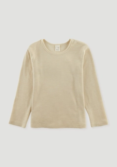 Ringel-Langarmshirt aus Bio-Merinowolle mit Seide