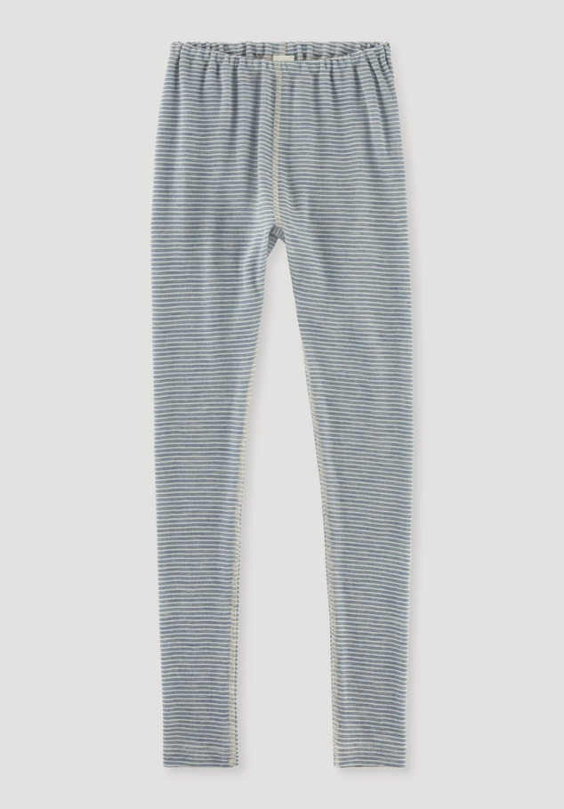 Ringel Leggings aus Bio-Merinowolle mit Seide