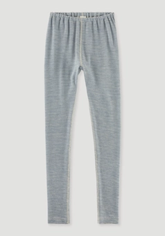 Striped leggings made from organic merino wool with silk