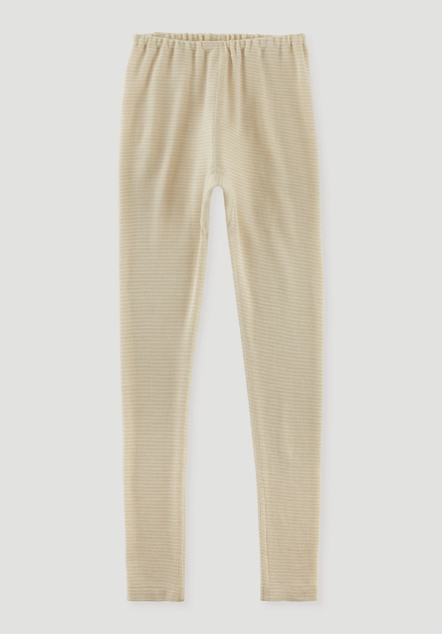 Ringel Leggings aus Bio-Merinowolle mit Seide