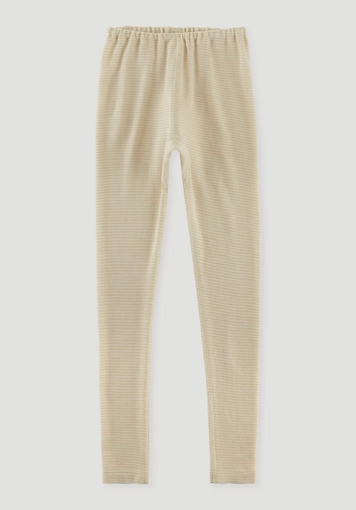 Ringel Leggings aus Bio-Merinowolle mit Seide