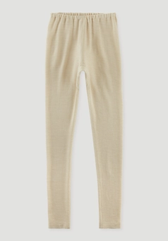 Striped leggings made from organic merino wool with silk
