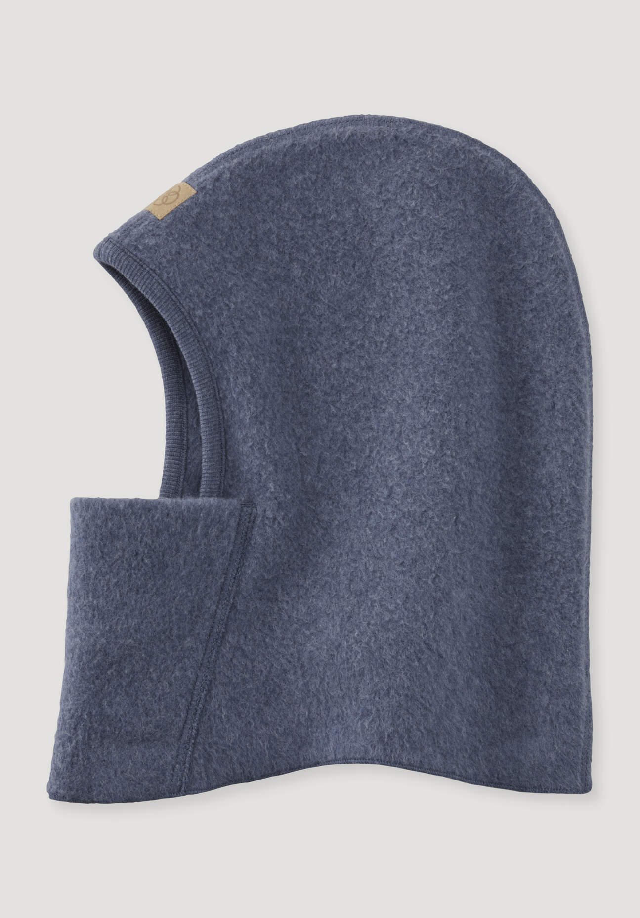 hessnatur Kinderaccessoires Fleece Kapuzenmütze aus Bio-Baumwolle - blau Grösse49/51