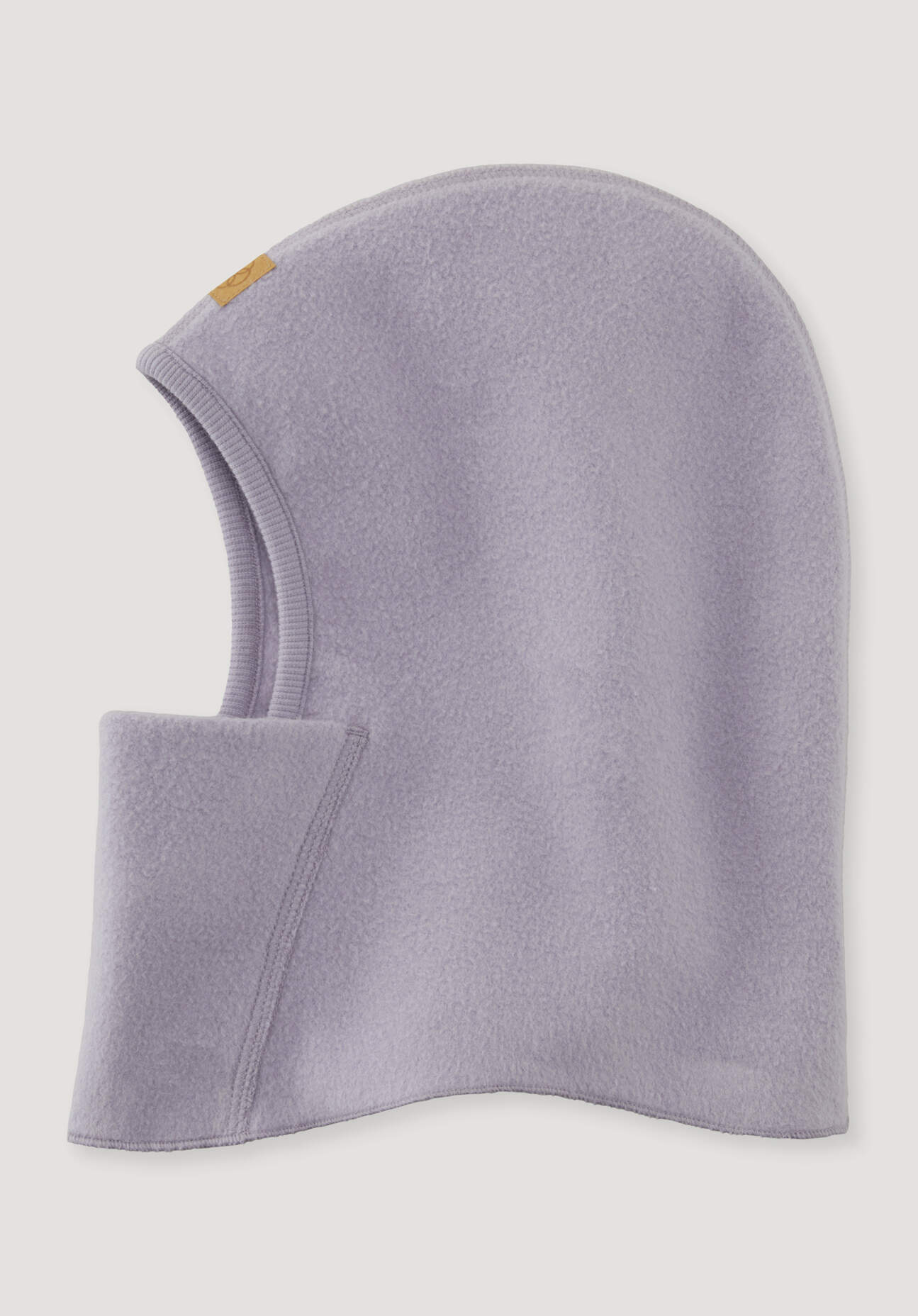 hessnatur Kinderaccessoires Fleece Kapuzenmütze aus Bio-Baumwolle - lila Grösse49/51