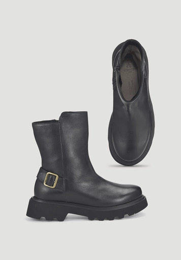 Ankle boot with buckle made of nappa cowhide leather - 1