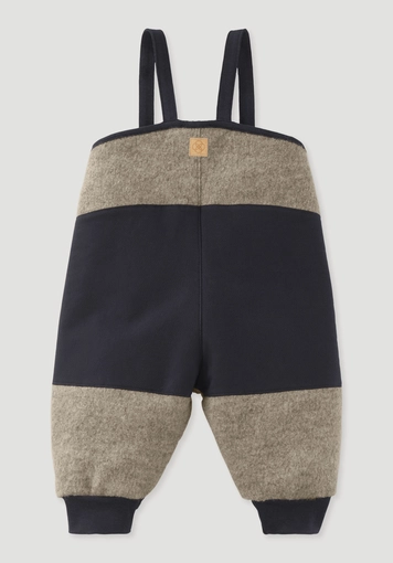 Wool felt dungarees made from organic merino wool with Nature Shell - 1