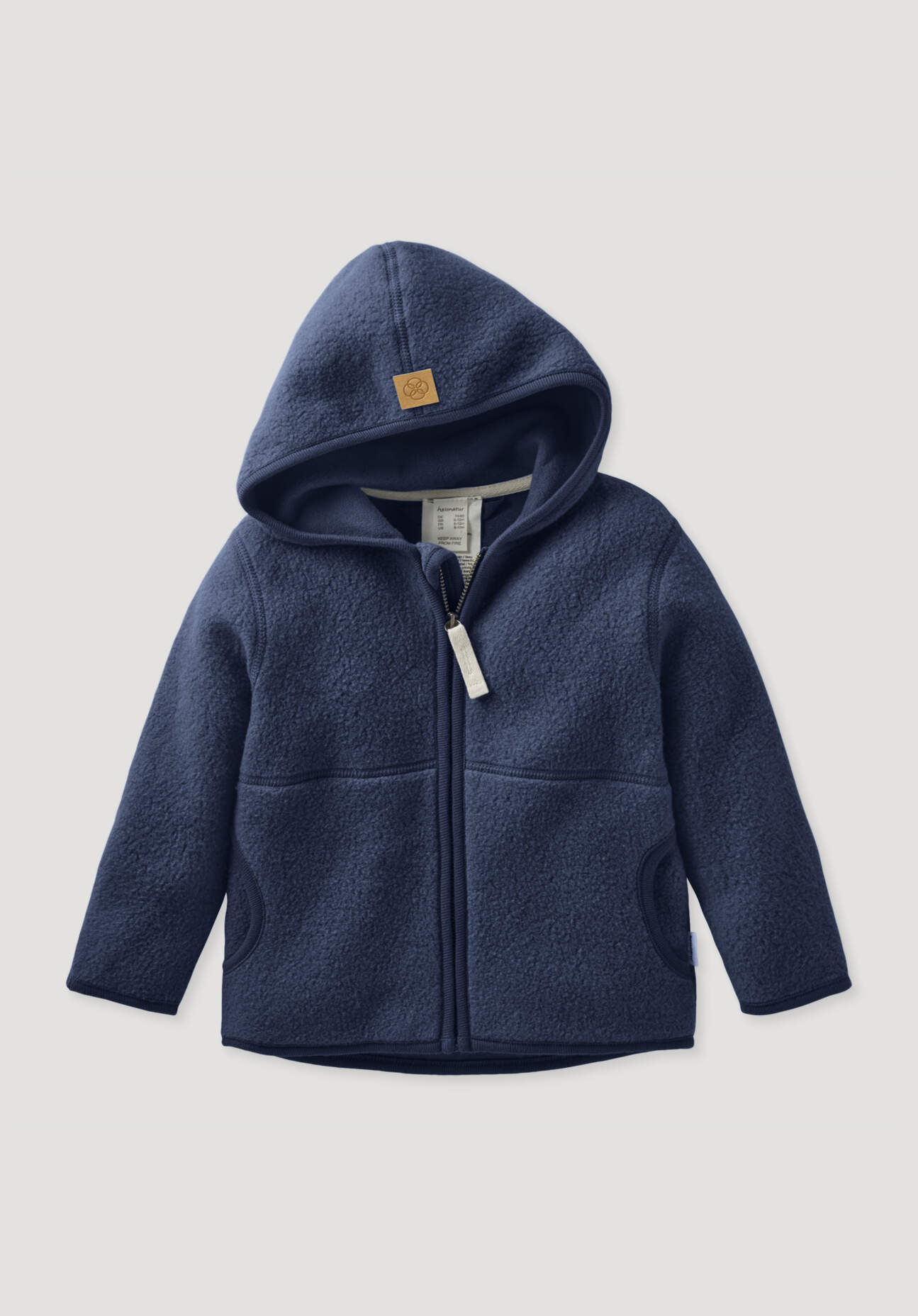 hessnatur Baby Fleece Jacke aus Bio-Baumwolle - blau Grösse62/68