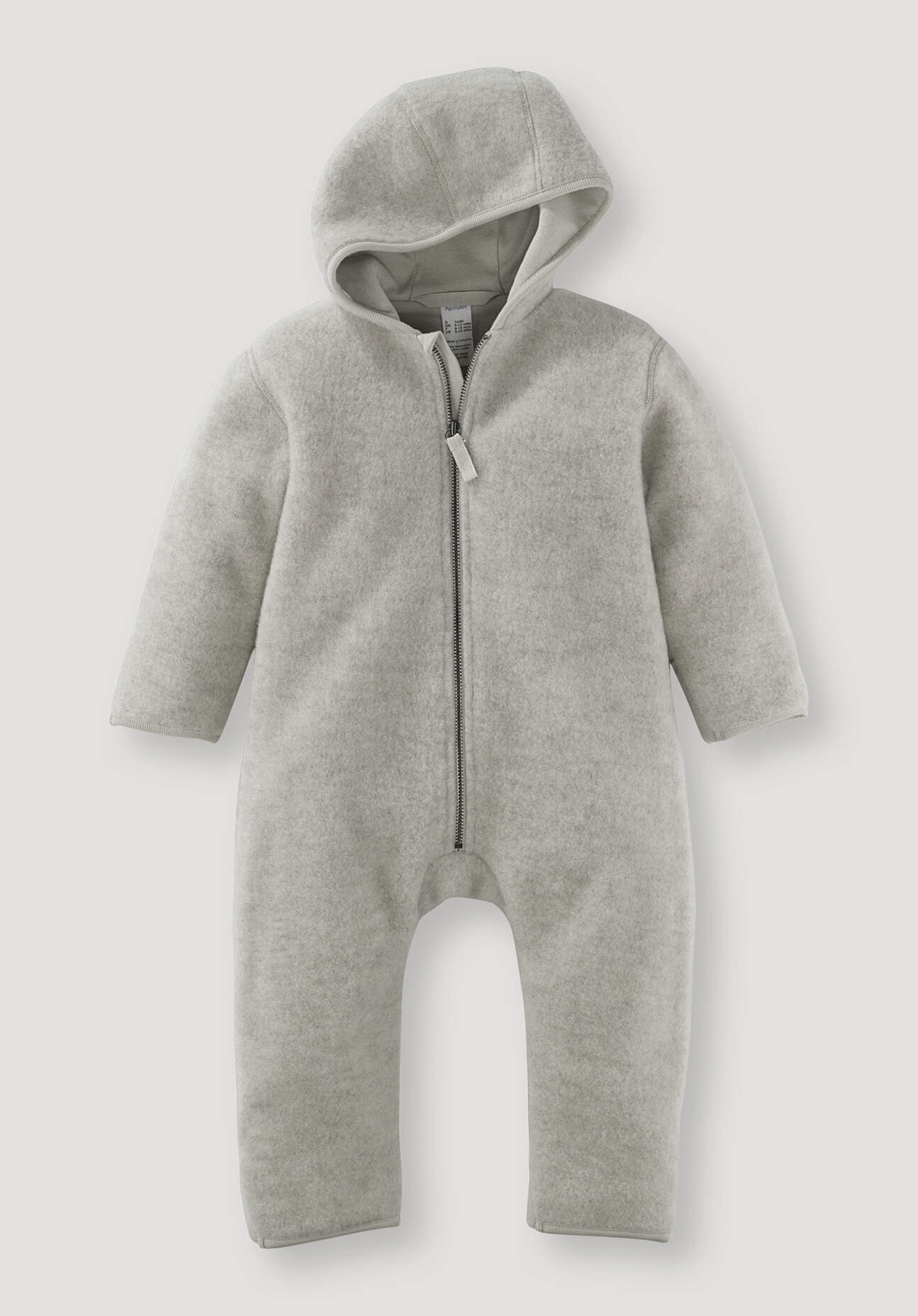 hessnatur Baby Wollfleece Overall aus Bio-Merinowolle - grau Grösse50/56