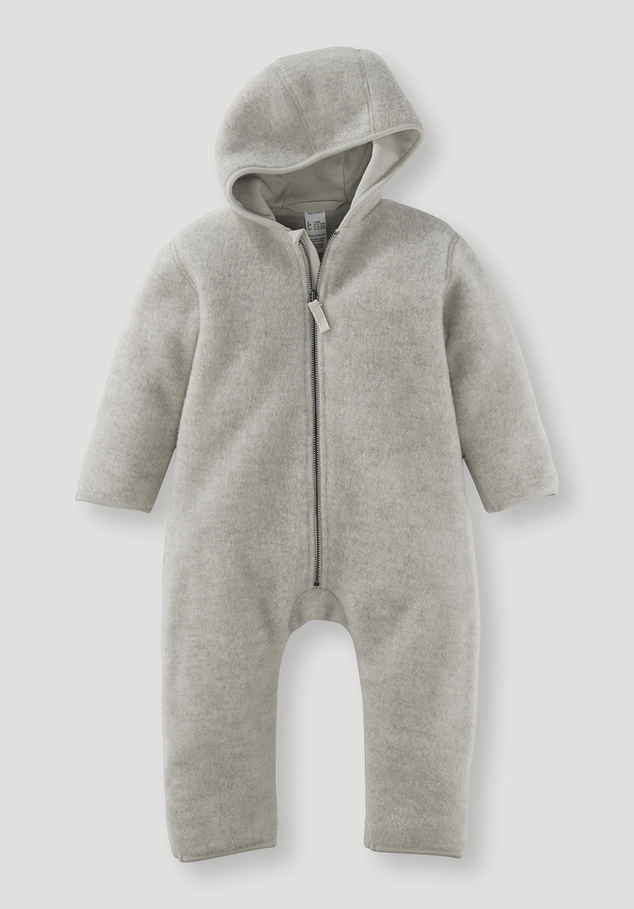 Wool fleece overall made from pure organic merino wool