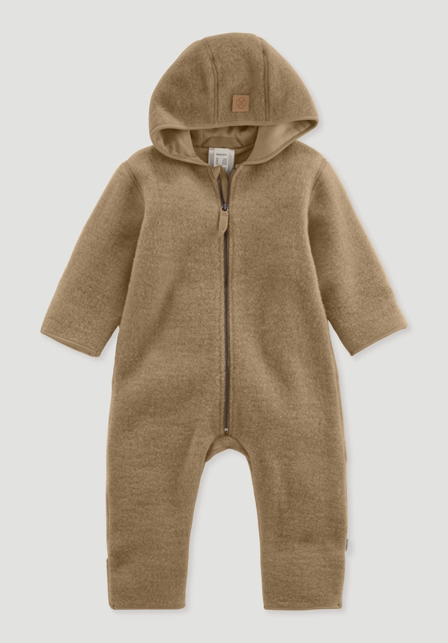 Wool fleece overall made from pure organic merino wool