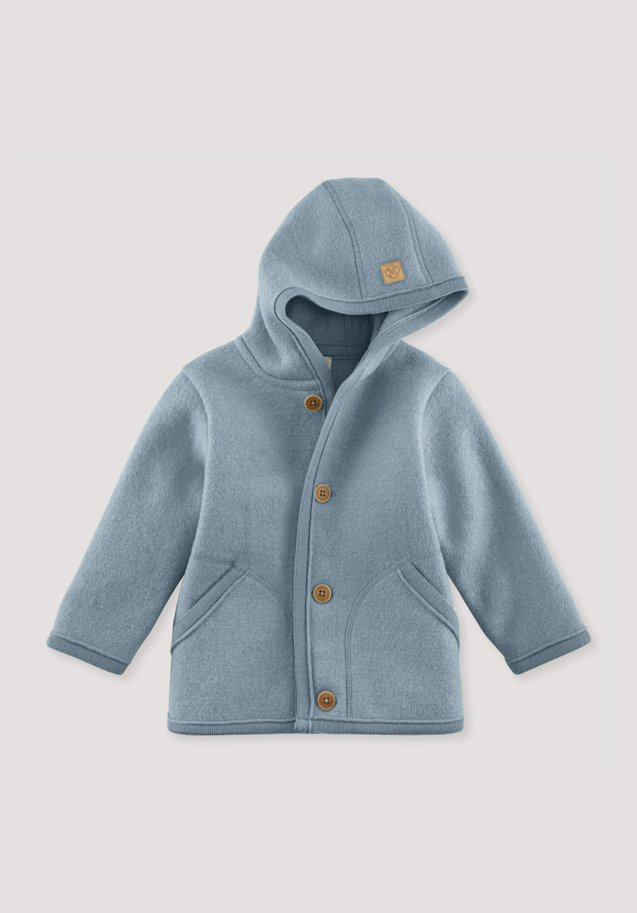 hessnatur Baby Wollwalk Jacke aus Bio-Merinowolle - blau Grösse62/68