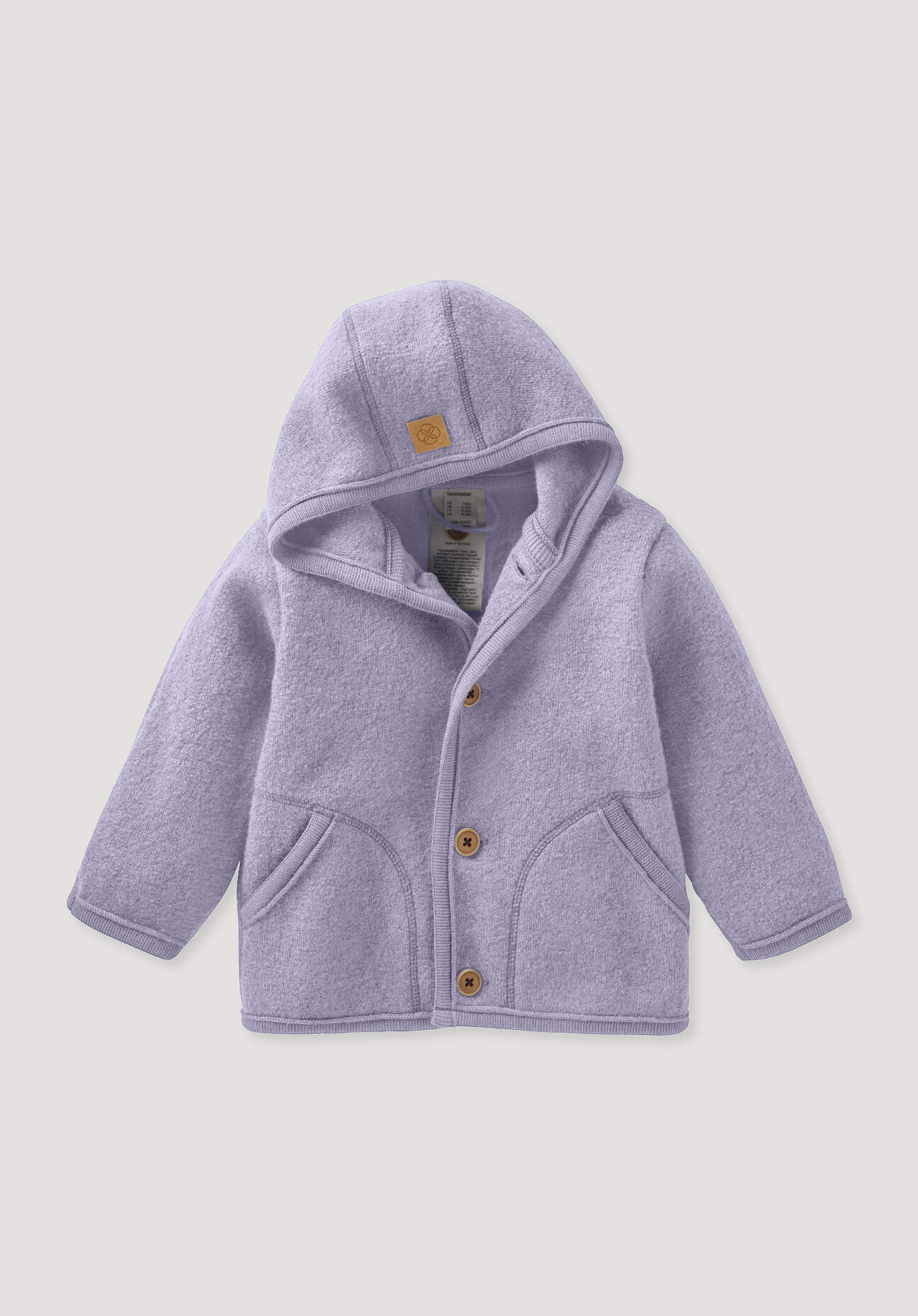 hessnatur Baby Wollwalk Jacke aus Bio-Merinowolle - lila Grösse86/92