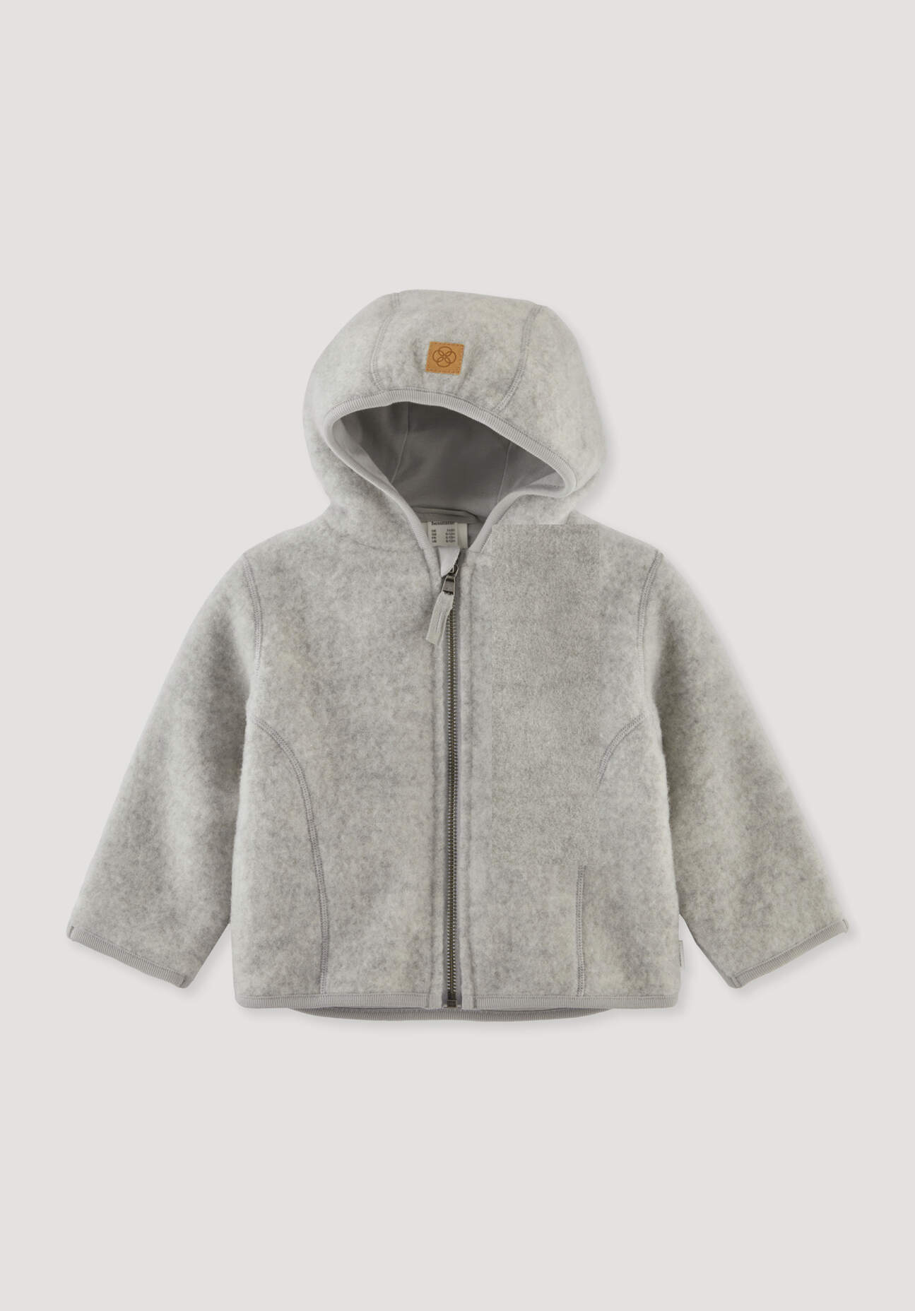 hessnatur Baby Wollfleece Jacke aus Bio-Merinowolle - grau Grösse62/68
