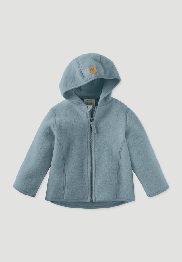 Wool fleece jacket made from pure organic merino wool