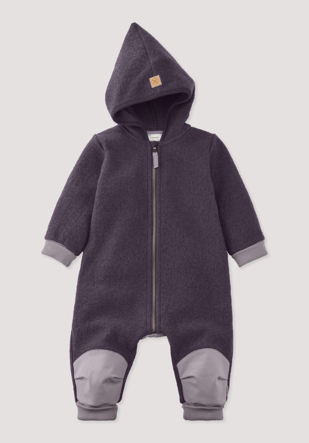 hessnatur Baby Wollwalk Overall aus Bio-Merinowolle mit Softshell - lila Grösse74/80