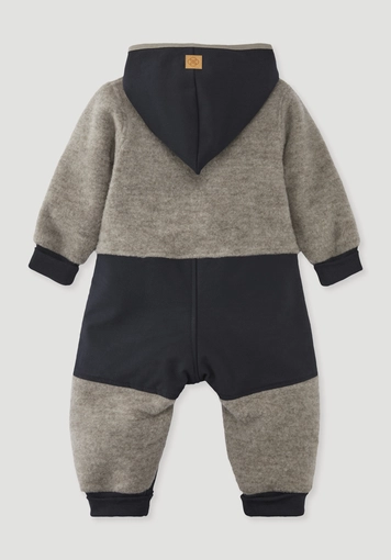 Wool fleece overall made from organic merino wool with softshell - 1