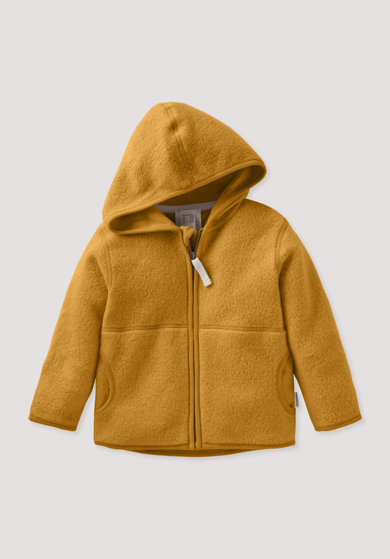 hessnatur Baby Fleece Jacke aus Bio-Baumwolle - orange Grösse98/104