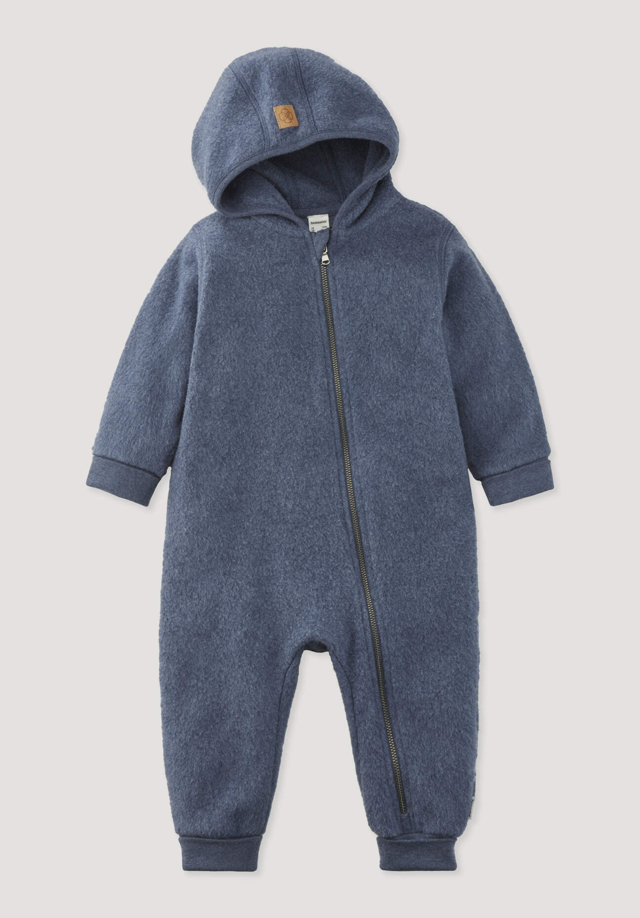 hessnatur Baby Softfleece Overall aus Bio-Baumwolle - blau Grösse50/56