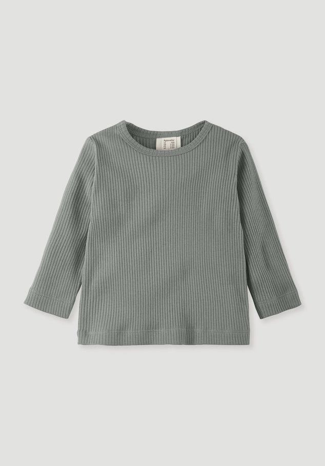 Long-sleeve shirt made of organic cotton with organic merino wool