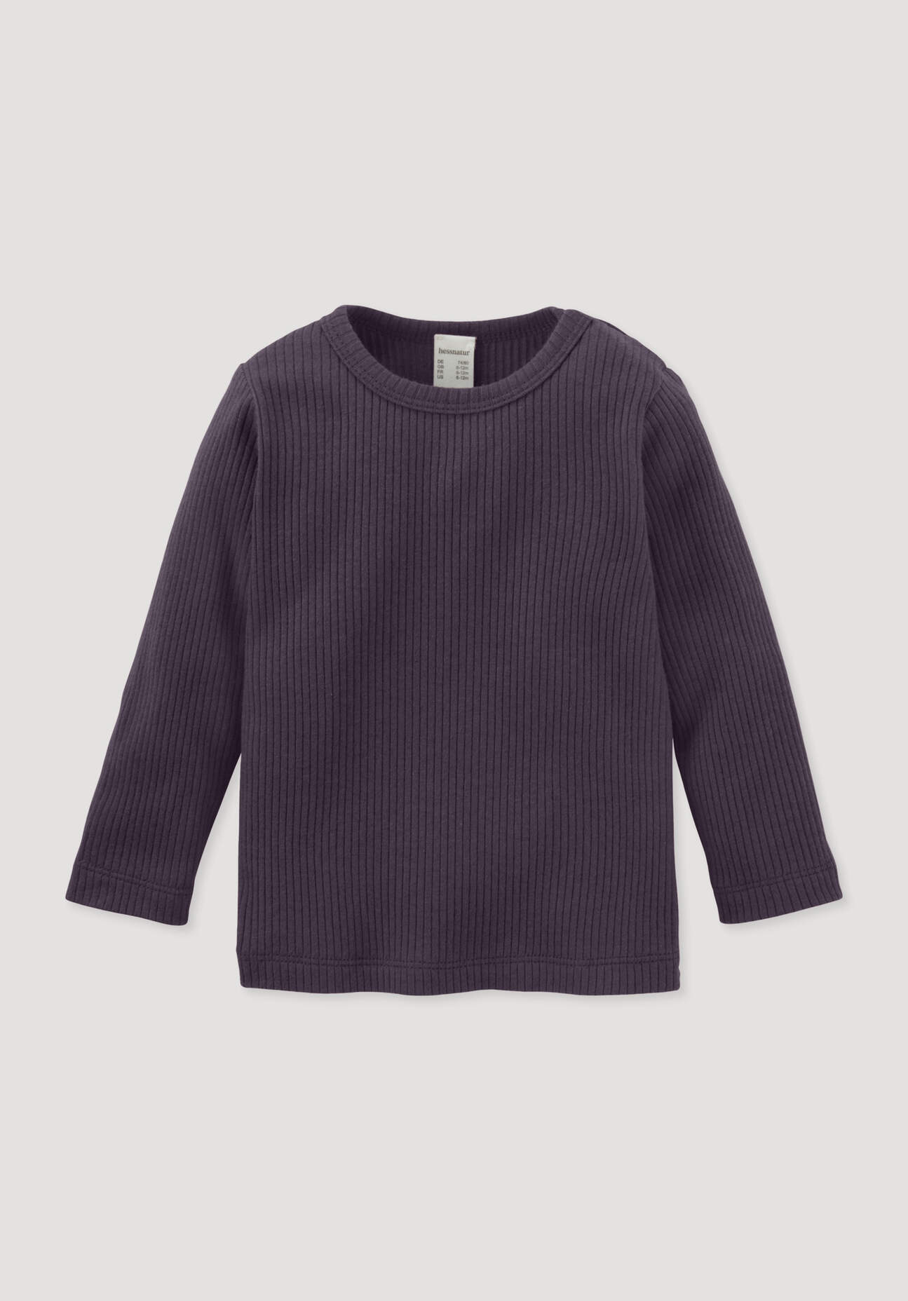 hessnatur Baby Longsleeve aus Bio-Baumwolle mit Bio-Merinowolle - lila Grösse62/68